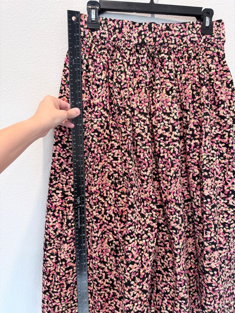 H&M Moody Floral Midi Skirt US8 Ditsy Print Cottagecore Whimsigoth A-Line Cotton - Picture 5 of 9